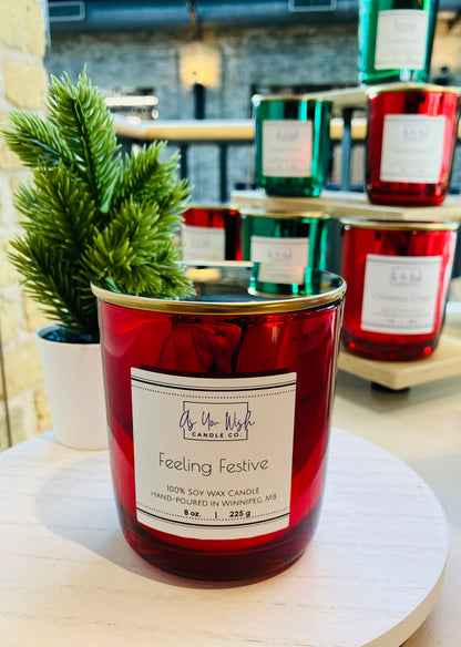 Holiday Collection - Luxury 8 oz. Candle Jar with Crackling Wood Wick