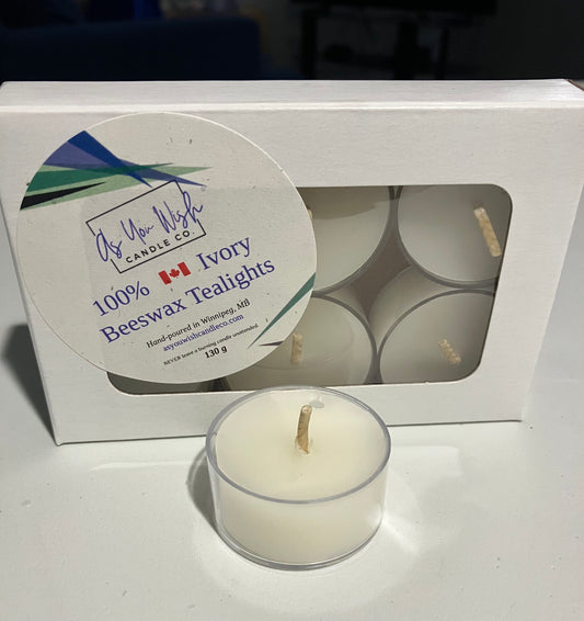 Ivory Beeswax Tealights (6)